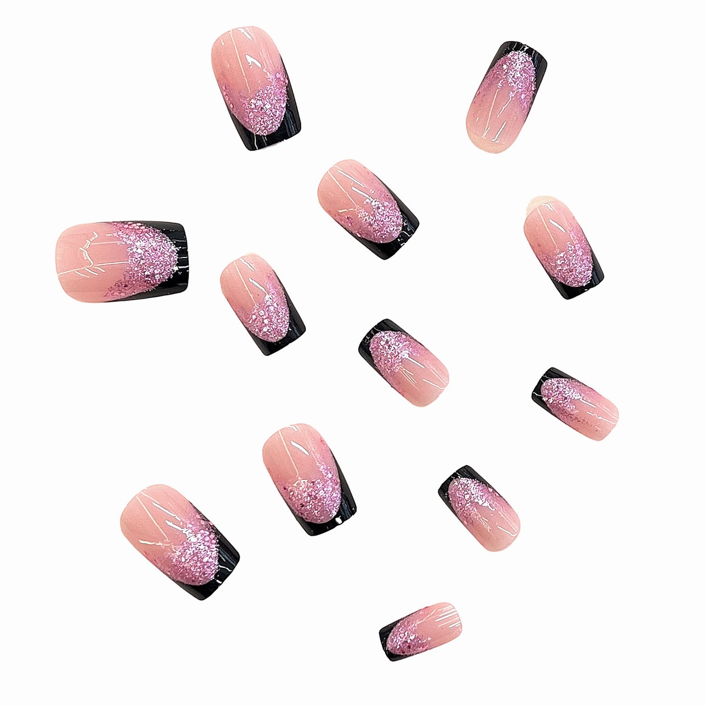 Glitzernde Tipp Press-On Nagelset Brehn
