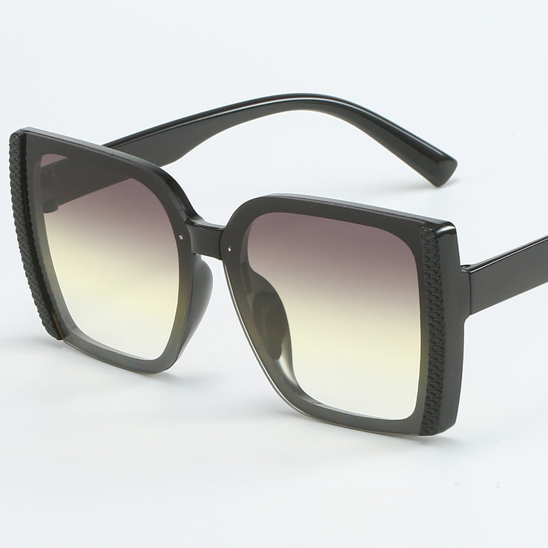 Damen oversized Designer-Sonnenbrille im modernen geflochtenen Design Brehn