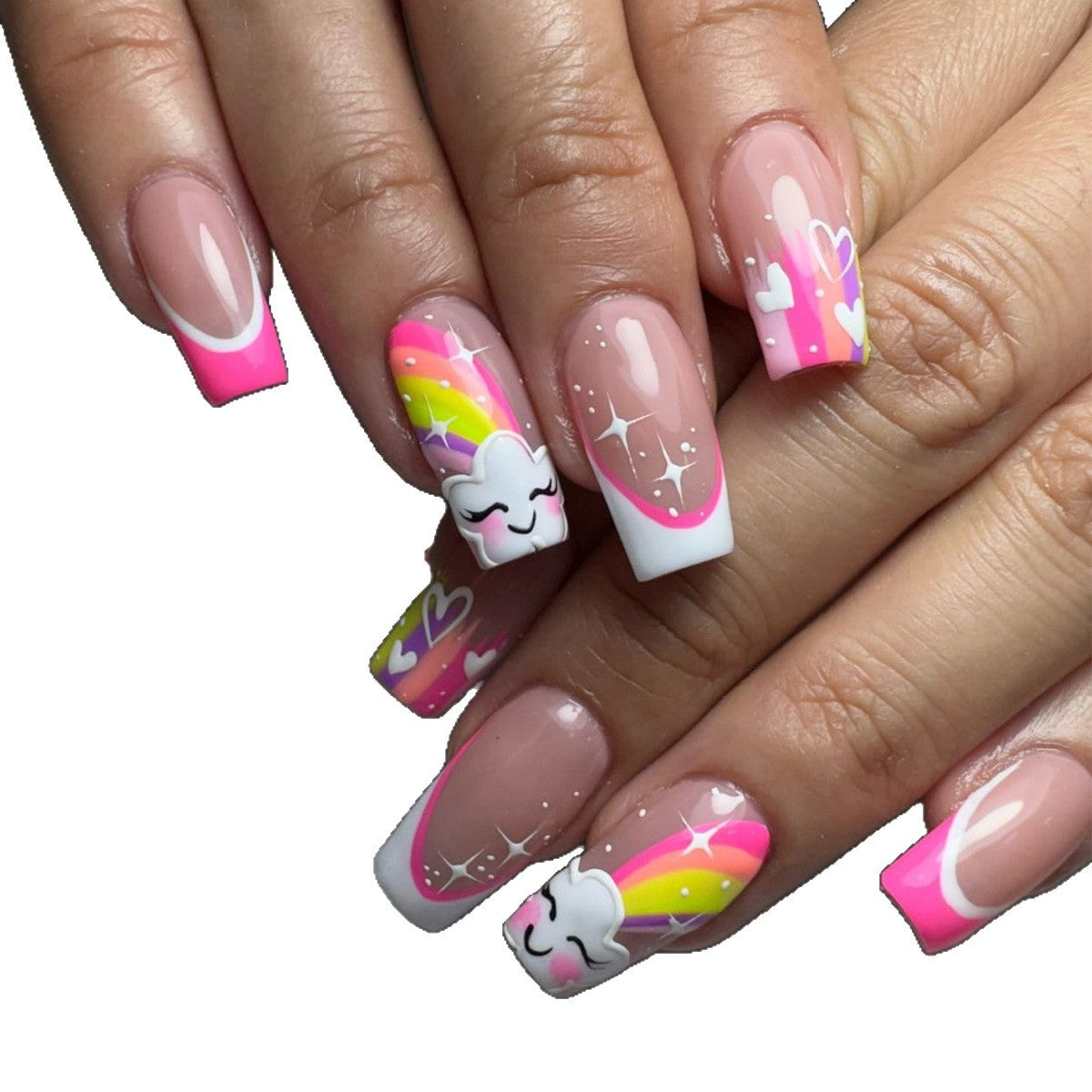Kreative Regenbogen Nagelkunst Brehn
