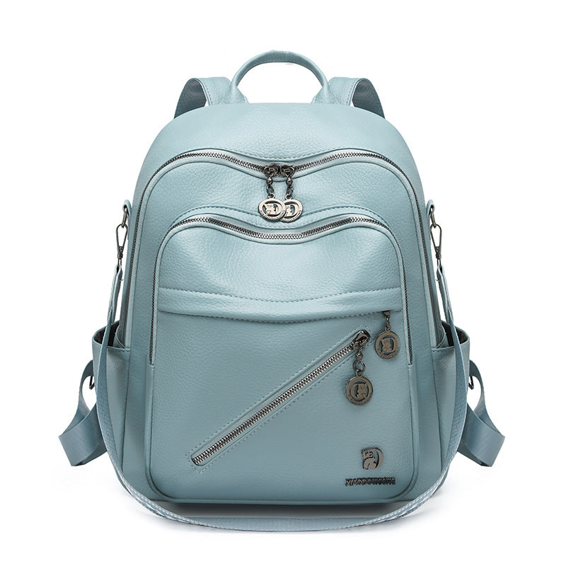 Multi-Fach Stylischer Leder-Rucksack Brehn