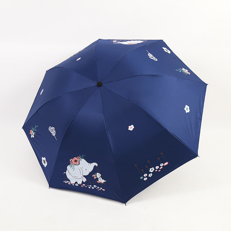 Damen Faltbarer Regenschirm mit niedlichem Elefantenmotiv Brehn