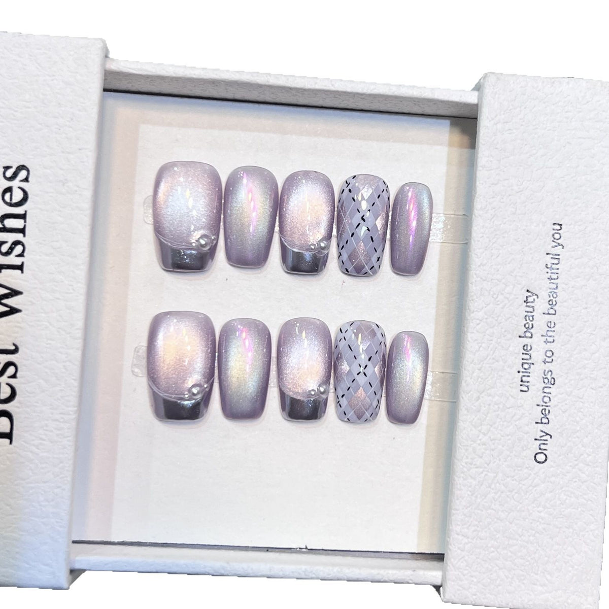 Elegantes Press-On Nagelkunst-Set mit schimmerndem Finish Brehn