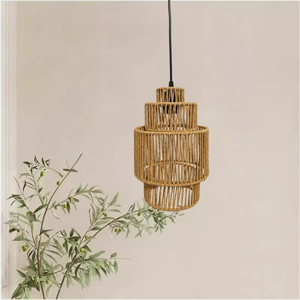 Handgewebte Rattan Pendelleuchte