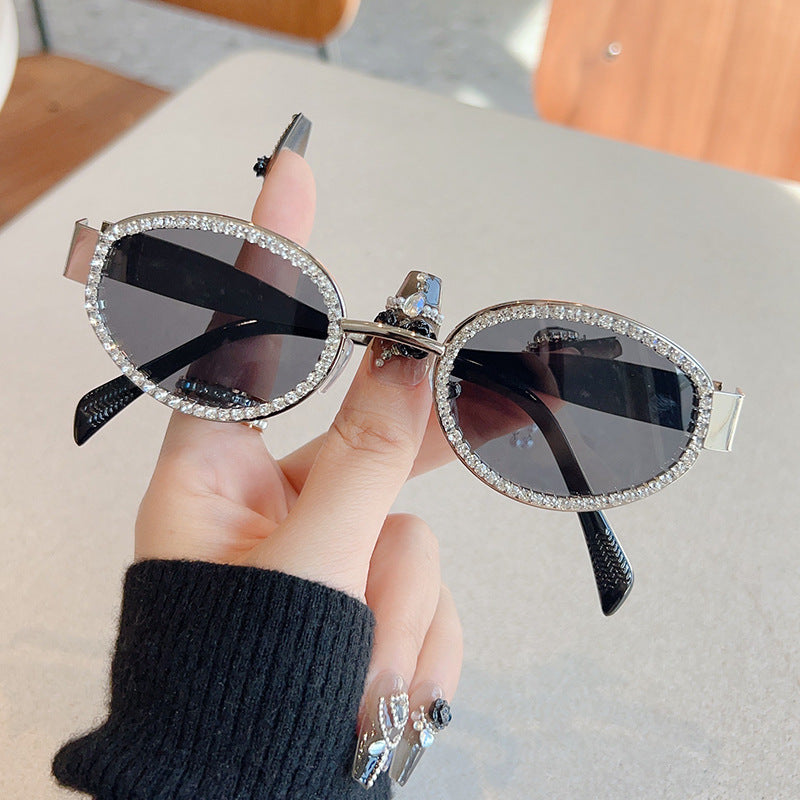 Damen Designer-Sonnenbrille mit funkelndem Kristallrahmen Brehn