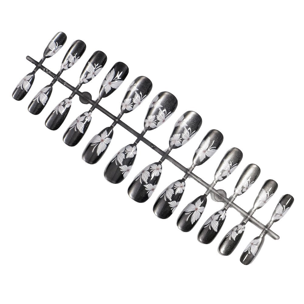 Floral Accent Press-On Nails Set Brehn