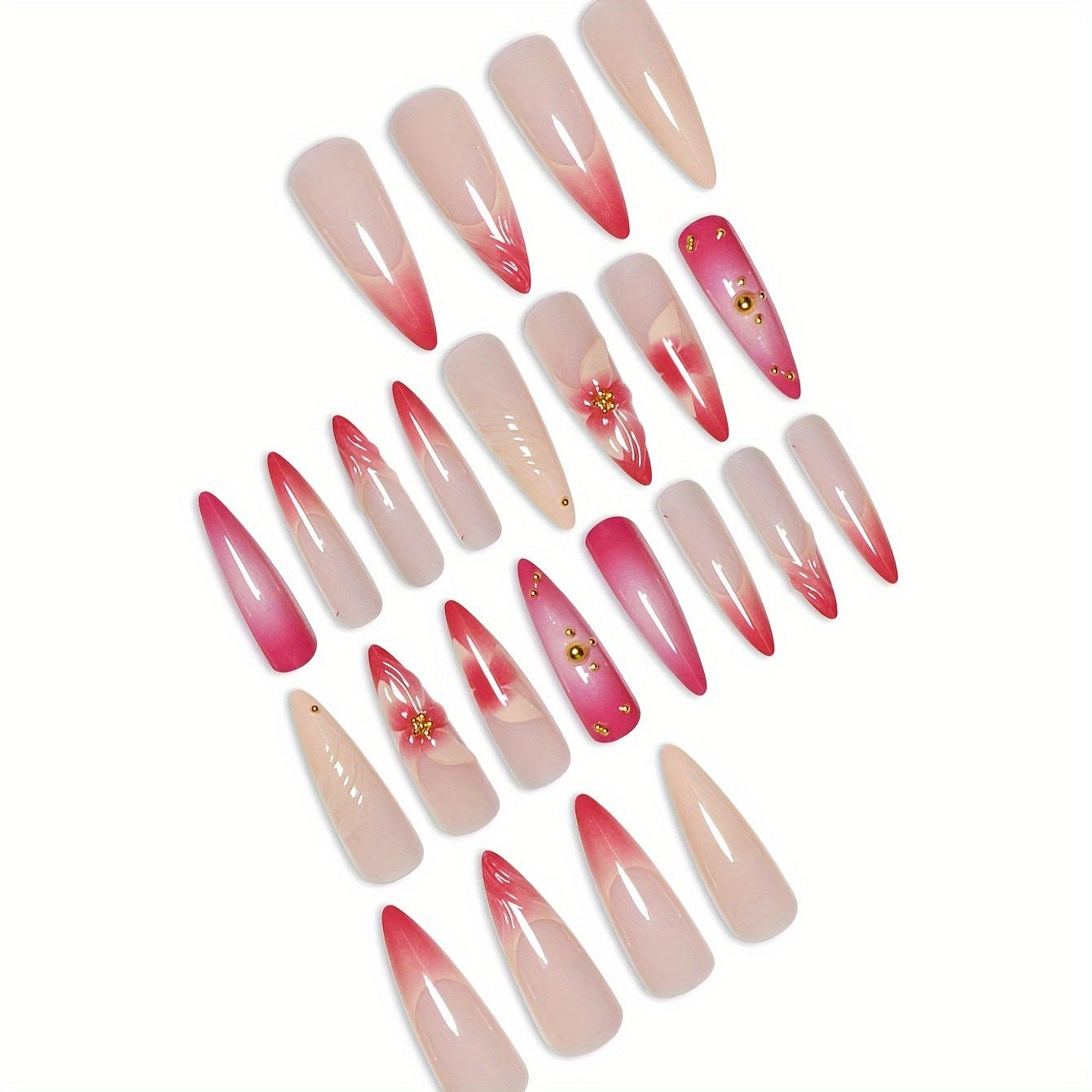 Florale dekorative Acryl-Nagelverzierung Brehn