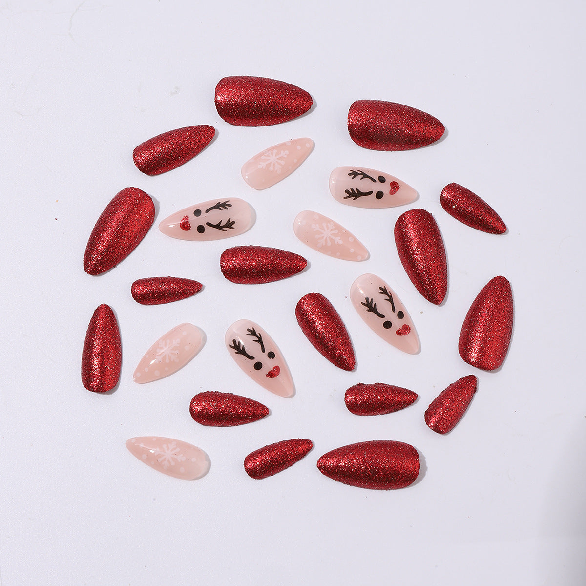 Kreatives Kunstnagelset mit funkelnden Glitzer- und festlichen Motiven Brehn