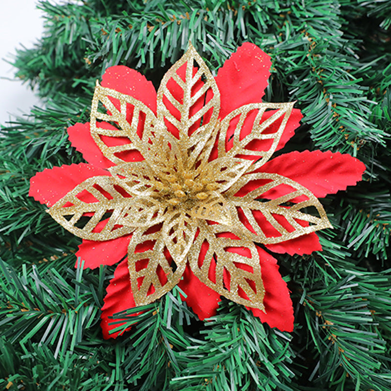 Glitzernde Florale Weihnachtsbaumdekoration Brehn