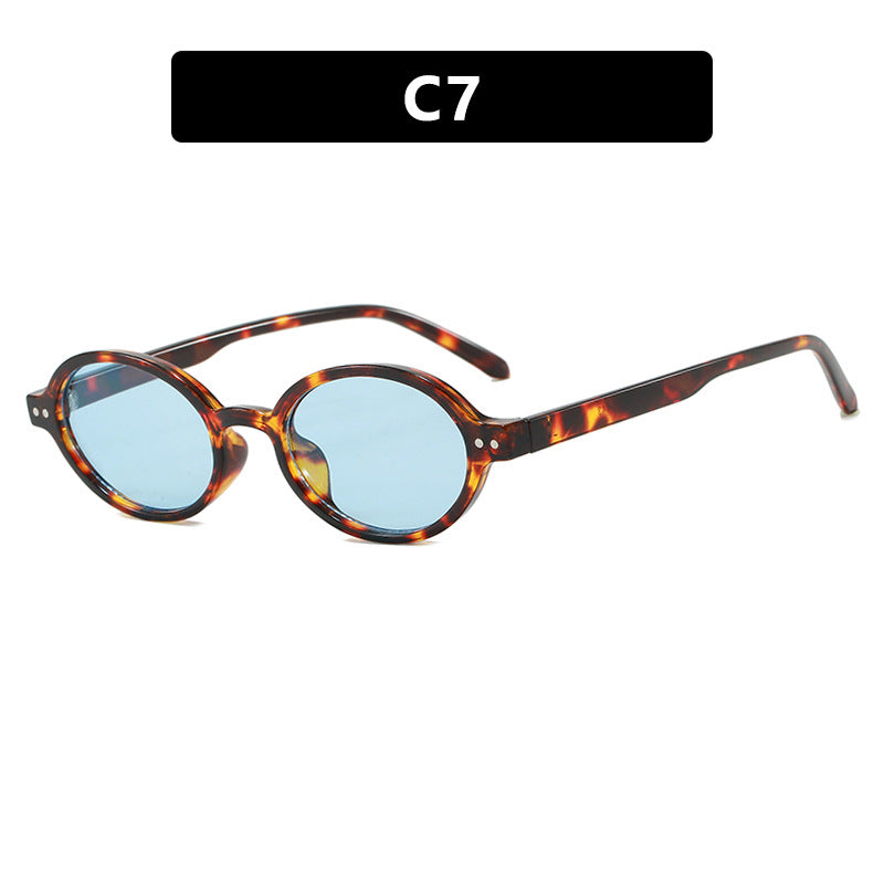 Damen modische ovalförmige Sonnenbrille mit ausgefallenem Rahmen Brehn
