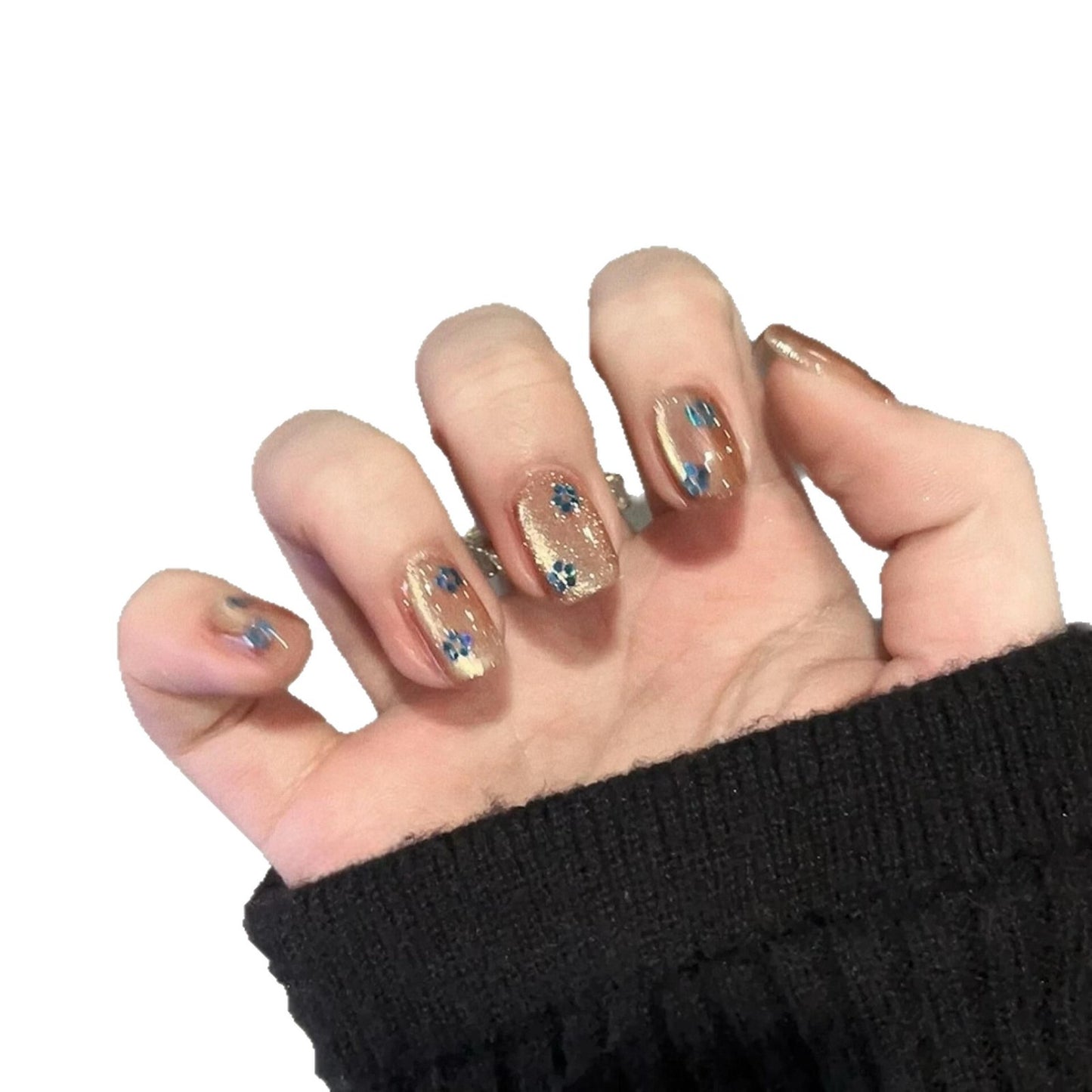 Glitzernde Kunstnägel mit Floralem Design Brehn