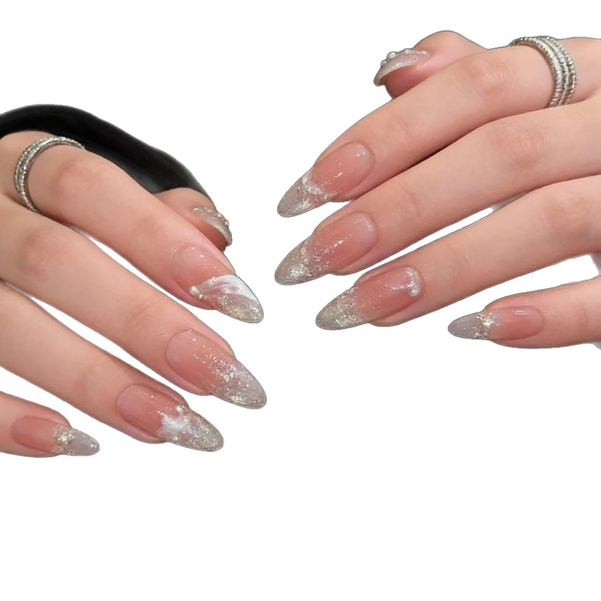 Elegante Glitter Tipps Acrylnagelerweiterungen