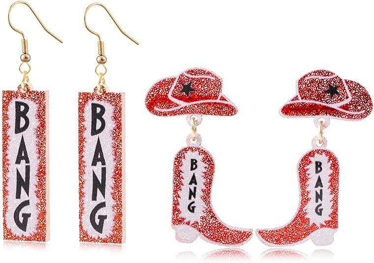Skurrile, von Wörtern inspirierte Dangle Ohrringe Brehn