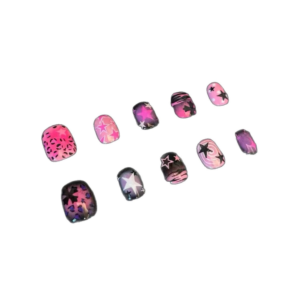 Stylisches Sternenbedrucktes Press-On Nagelkunstset Brehn