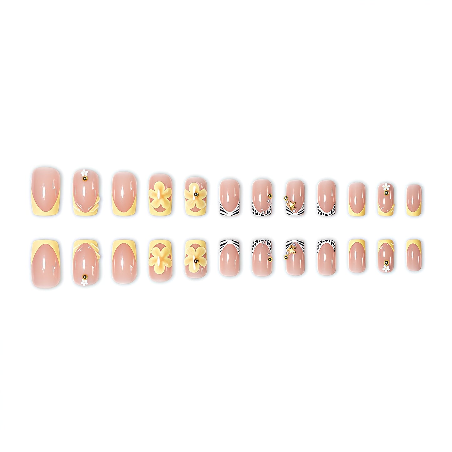 Floral Design Press-On Nail Extensions Brehn