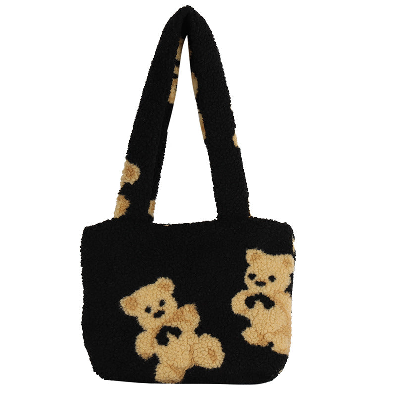 Plüsch Leopardenmuster Handtasche