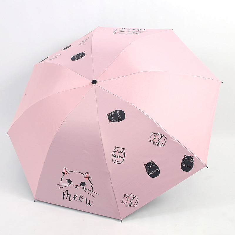 Damen Regenschirm mit verspieltem Katzenmotiv Brehn