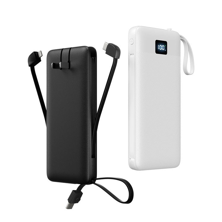 Slim Hochleistungs tragbare Powerbank mit integrierten Ladekabeln und digitalem LED-Display Brehn
