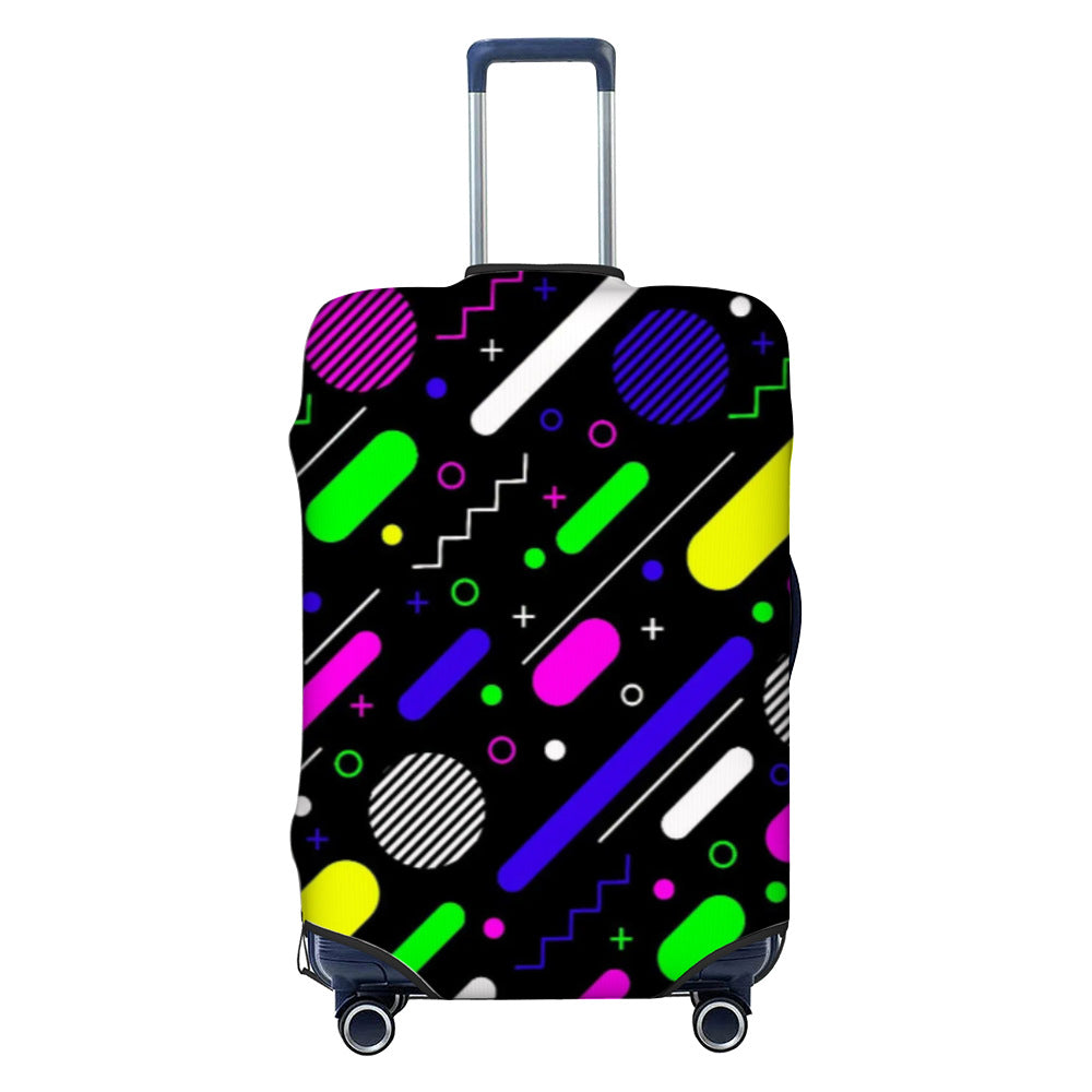 Unisex nan elastische Kofferschutzhülle mit geometrischem Motiv, dehnbarer Polyester-Spandex Bezug, Reißverschlussöffnung und rutschfester Innensicherung für Trolley Brehn