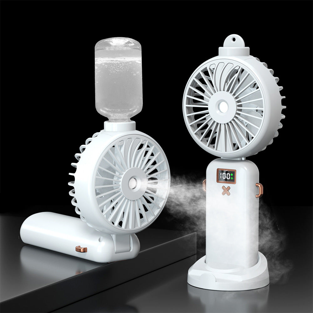Kühlender kompakter wiederaufladbarer verstellbarer Dual-Head-Personalventilator mit digitaler Batteriedisplay und magnetischer Dockingstation Brehn