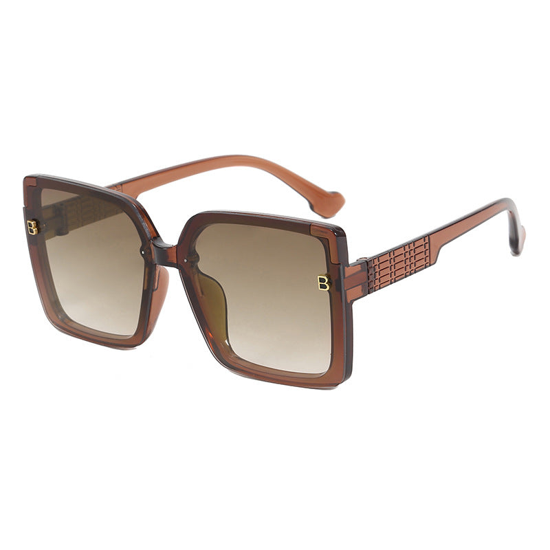 Damen modische quadratische Sonnenbrille mit strukturierter Bügelgestaltung Brehn