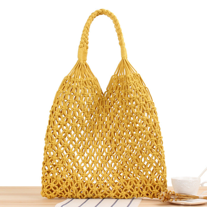 Handtasche Aus Robustem Handgeknüpftem Netzmaterial Brehn