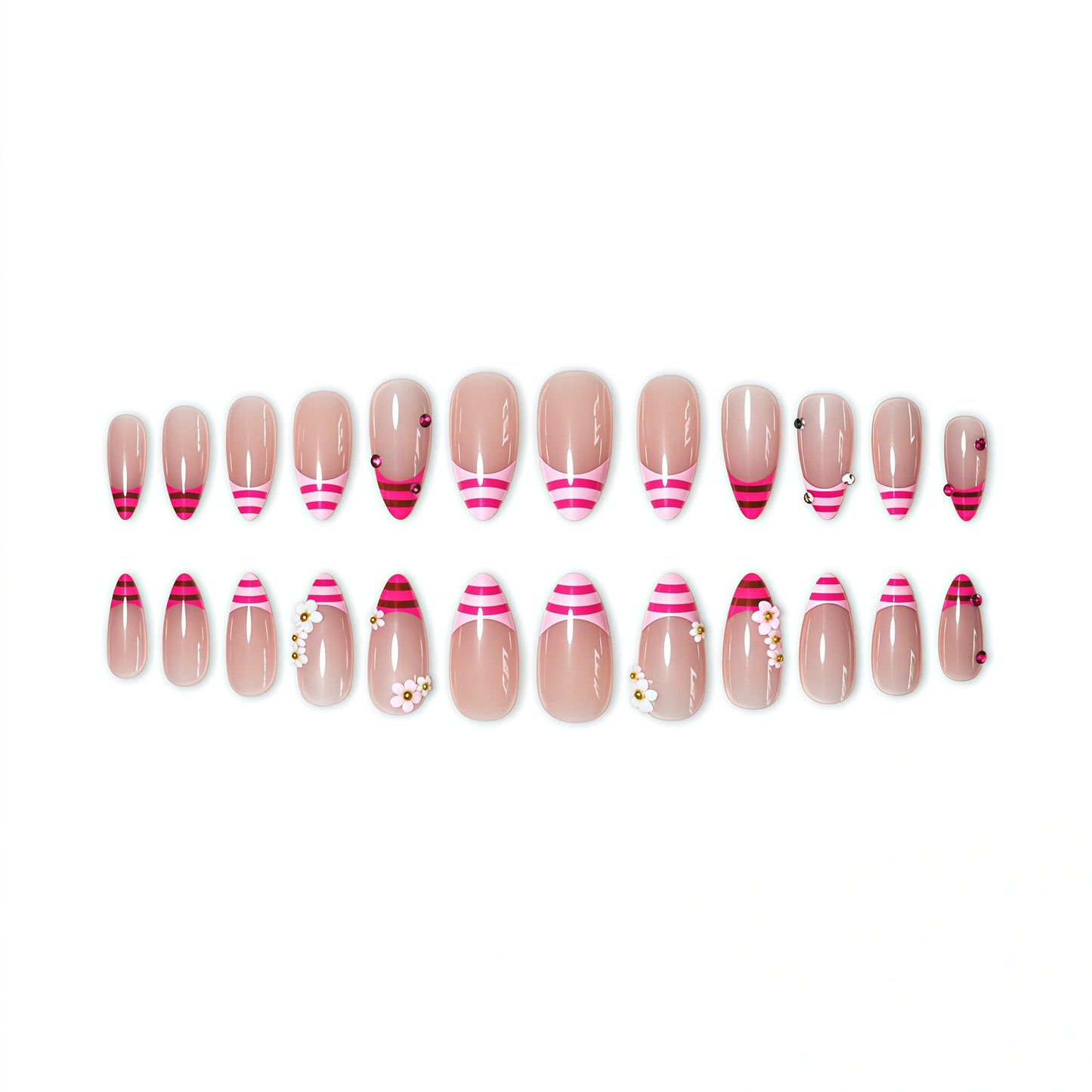 Elegante florale Nagelkunst Brehn