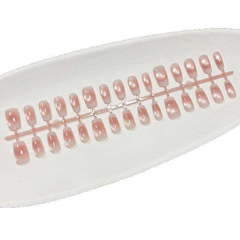 Elegante Glänzende Französische Spitze Press-On Nägel Brehn