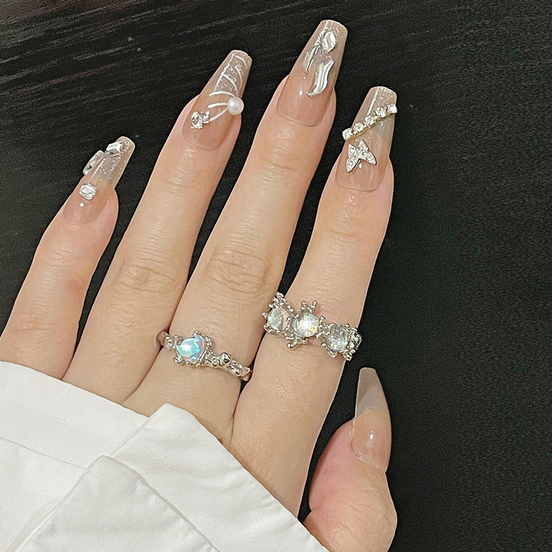 Elegante Verzierte Stiletto Press-On Nägel Brehn