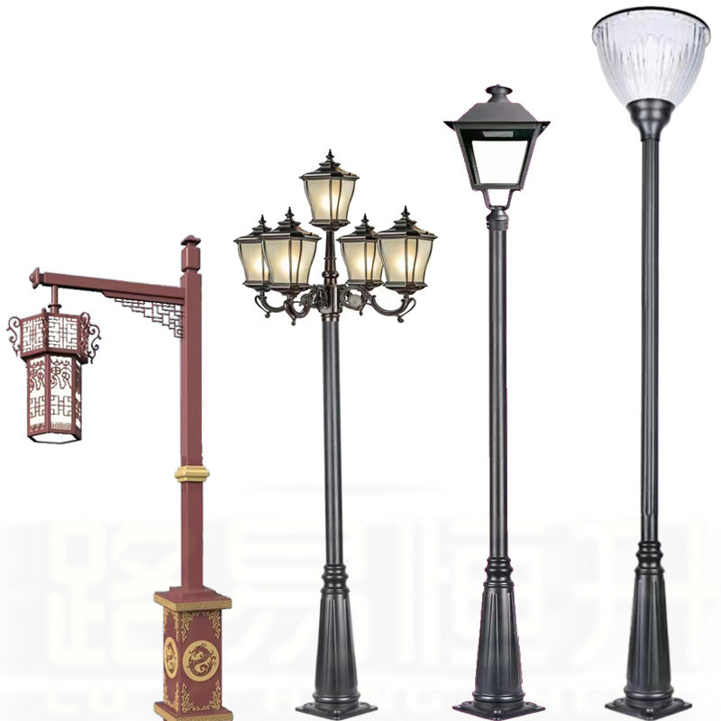 Vintage Dual-Laternen Solar Straßenlaterne mit dekorativen Scrollarmen und Dämmerungs-zu-Dawn-Sensor Brehn