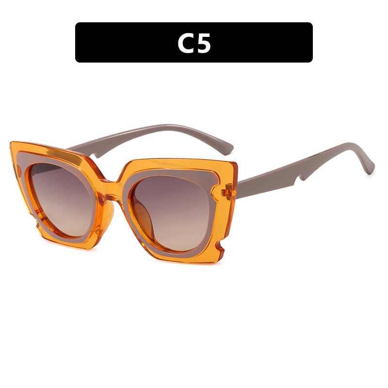 Damen oversized Sonnenbrille mit extravagantem Rahmen und UV-Schutz Brehn