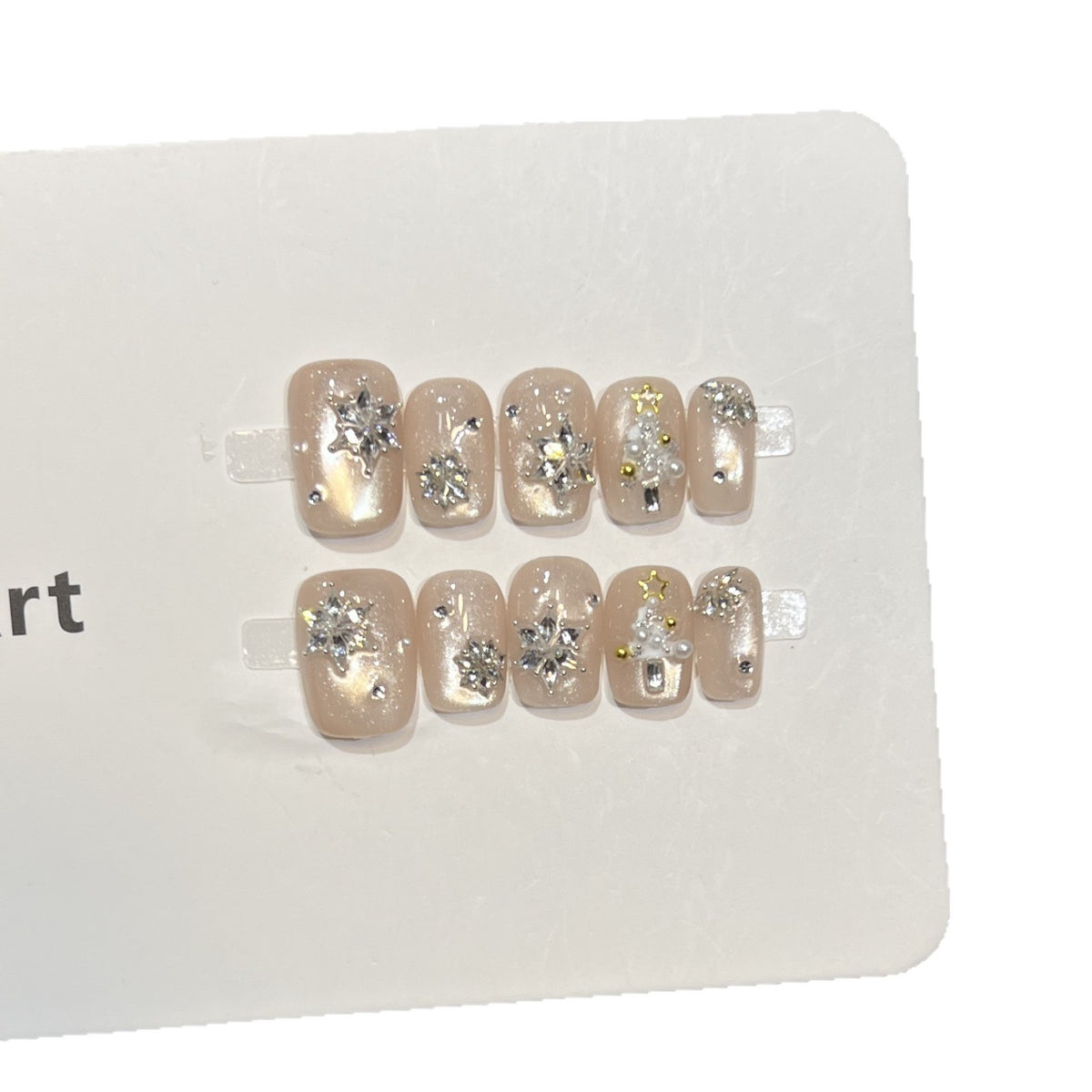 Elegantes Press-On-Nagelkunst-Set mit funkelnden Akzenten Brehn