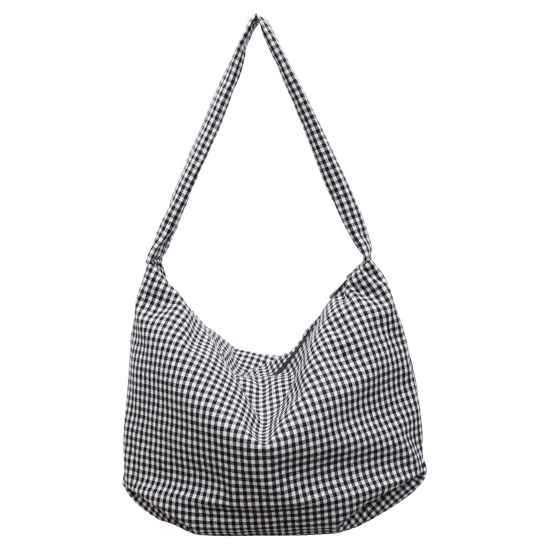 Gemütliche Gingham-Print Schultertasche