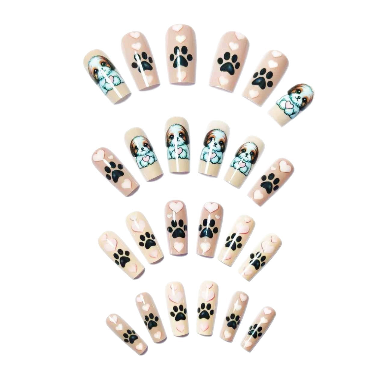 Kunstnageldesign mit Niedlichem Hundemotiv Brehn