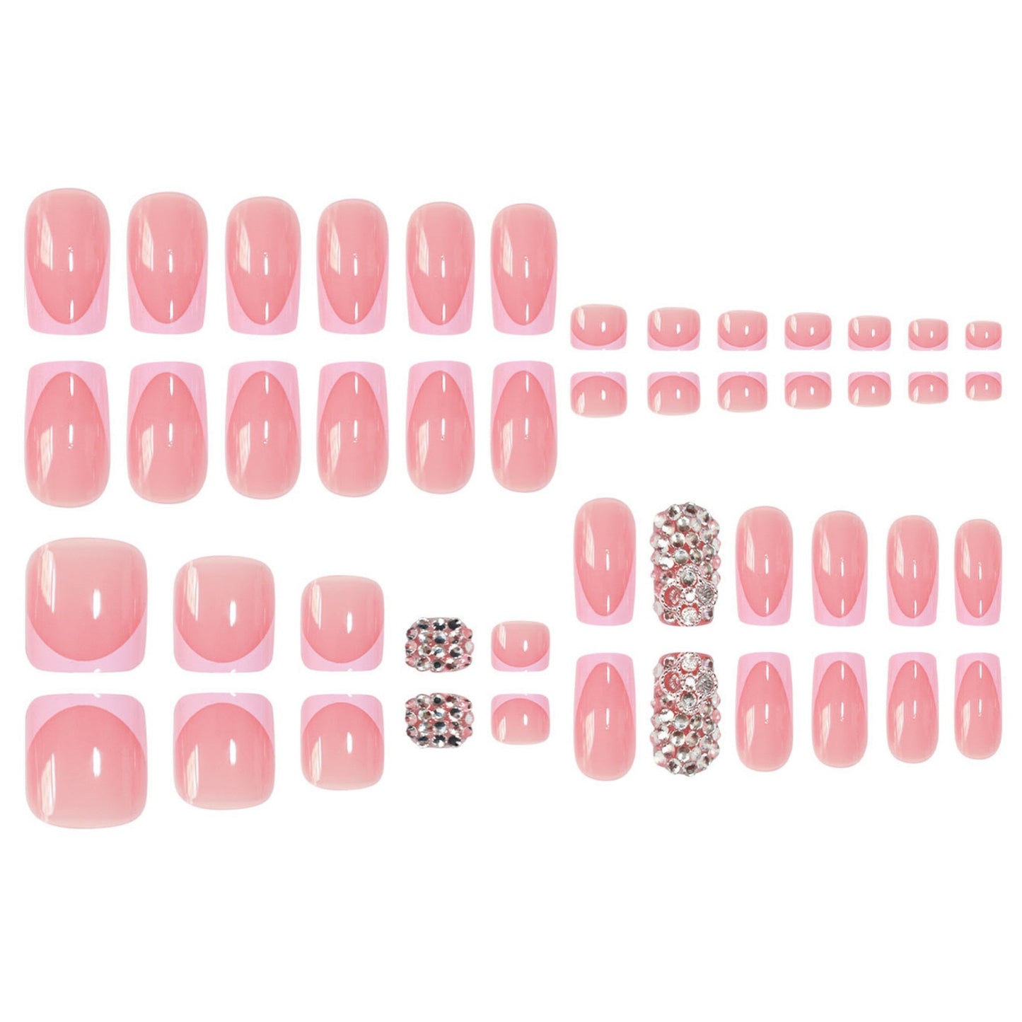 Glamouröser French Tip Press-On Nail Set Brehn