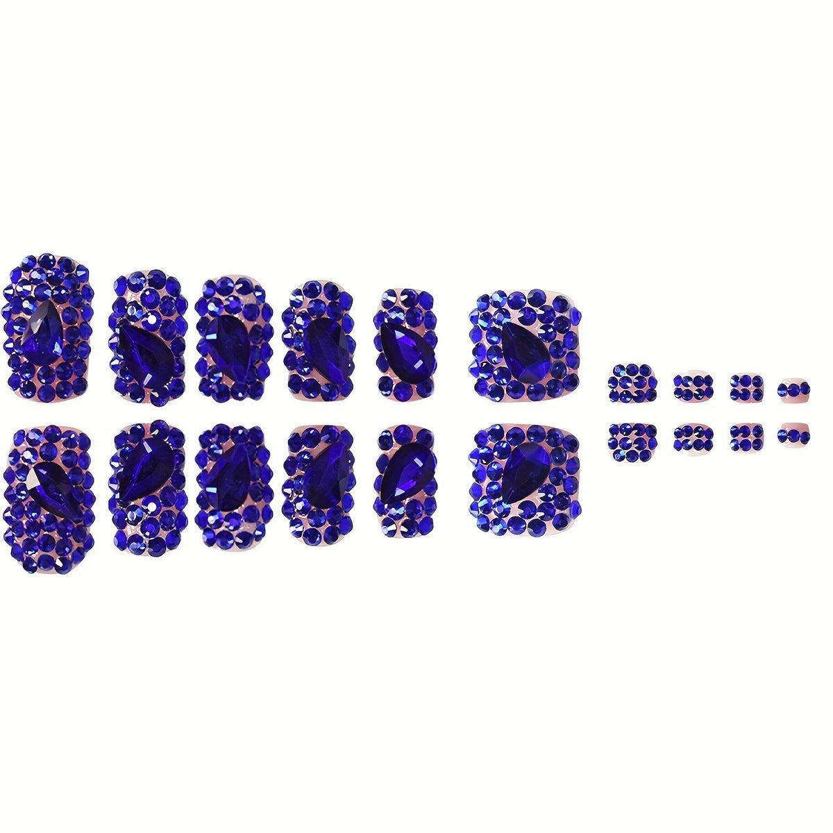 Dekoratives, mit Kristallen verziertes Nail Art Set Brehn