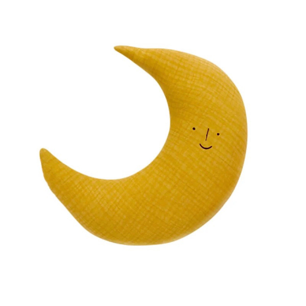 Crescent Moon Plüsch Dekokissen mit gesticktem Gesicht