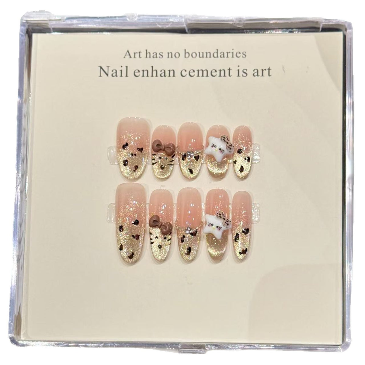 Dekoratives Press-On-Nagelkunst-Set mit fantasievollen Tierdesigns