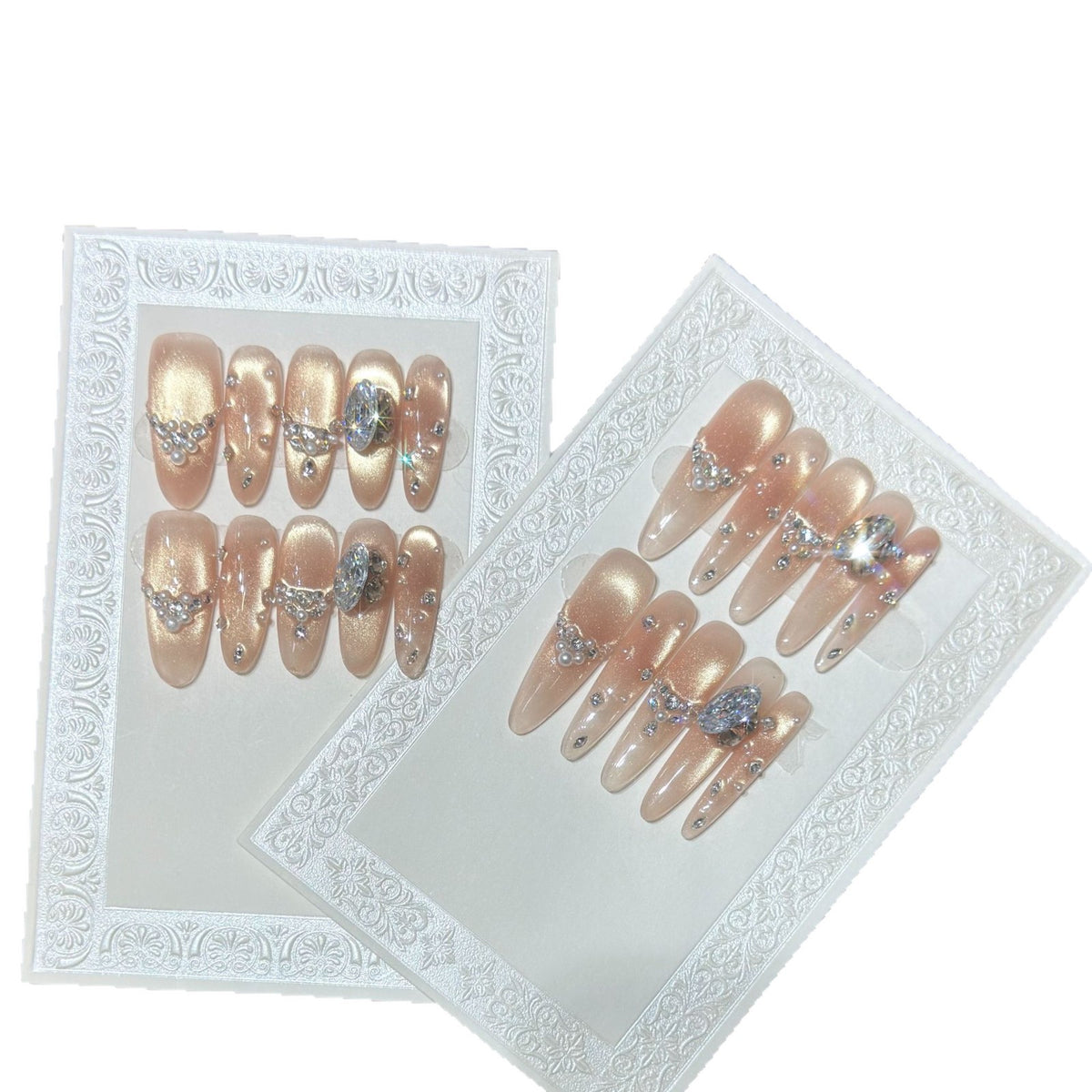 Elegantes Stiletto-Nagelkunst-Set mit Strass- und Glitzerdetails Brehn