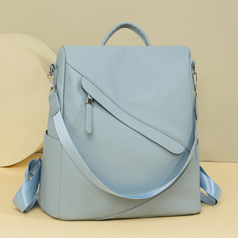 Chic Texturierter Leder Rucksack Brehn