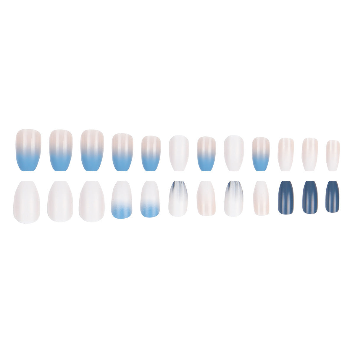 Ombre Matte Lange Press-On Nägel Brehn