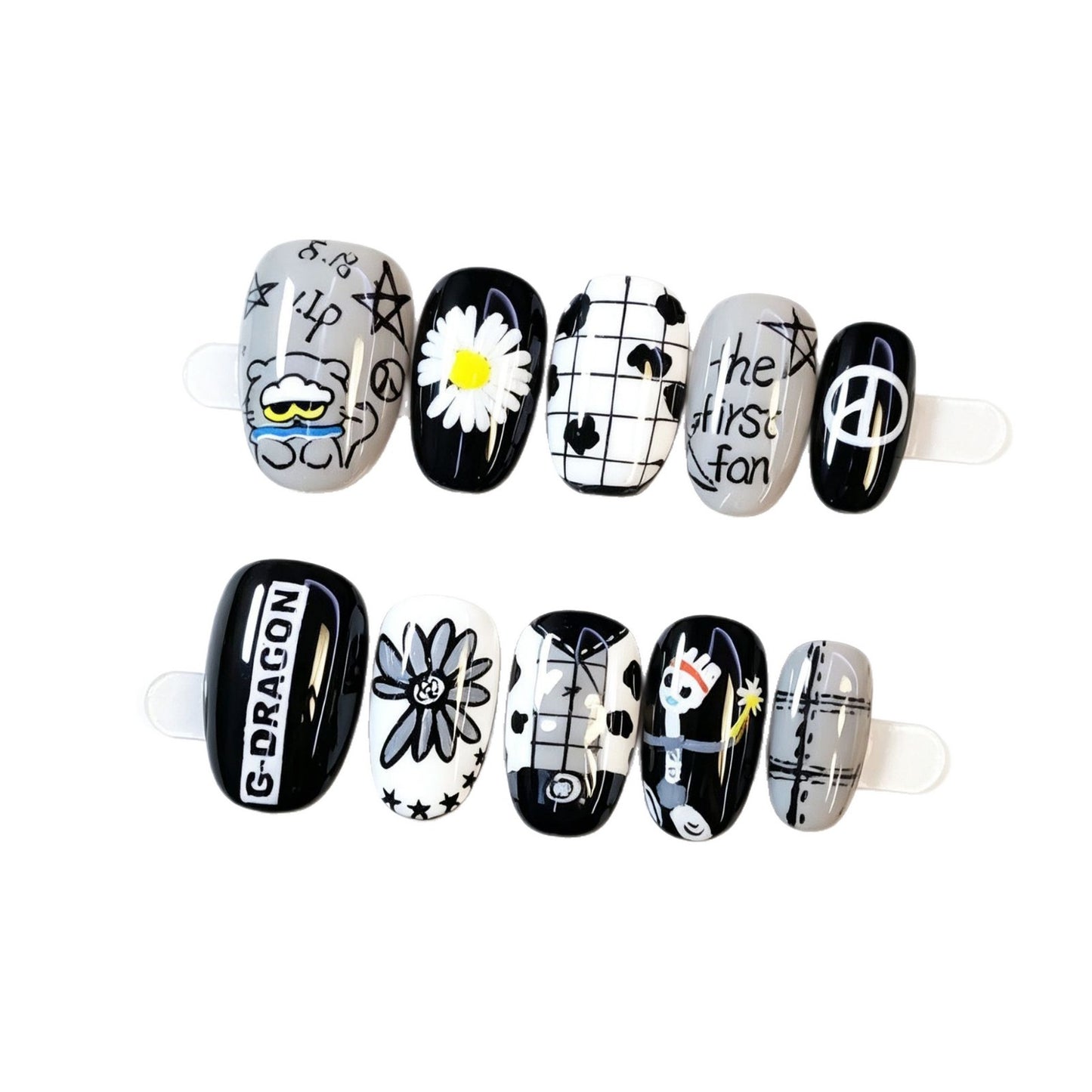 Künstlerisches Press-On-Nagelset Brehn