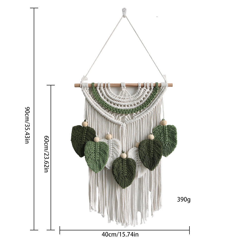 Macrame Wanddekoration mit Blattform-Design