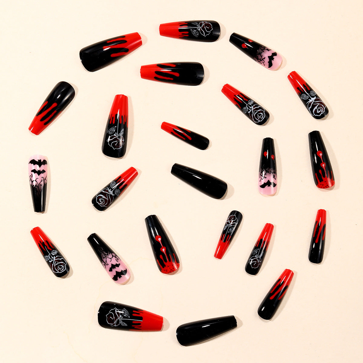 Gothic-Themen Stiletto Nail Art Extensions Brehn