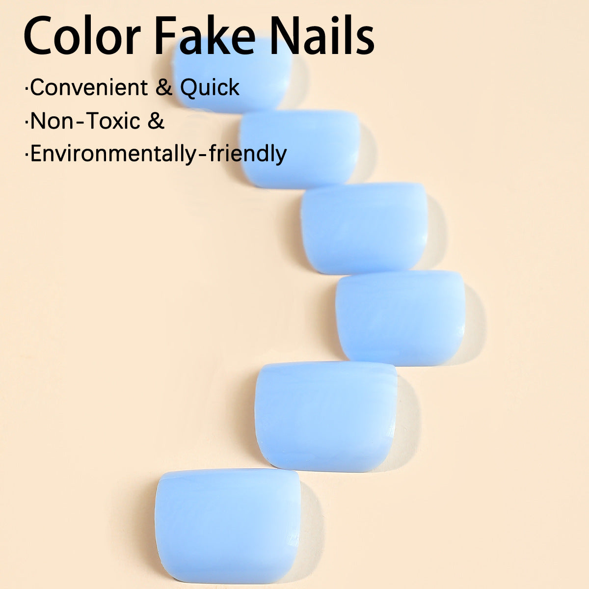Kunstnagelset mit zartem Blau und pflegenden Zubehör Brehn
