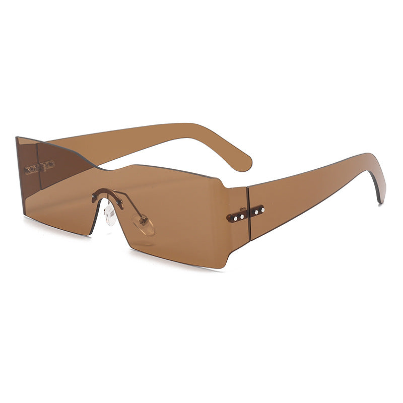 Damen futuristische Mode-Sonnenbrille mit transparentem Gestell Brehn