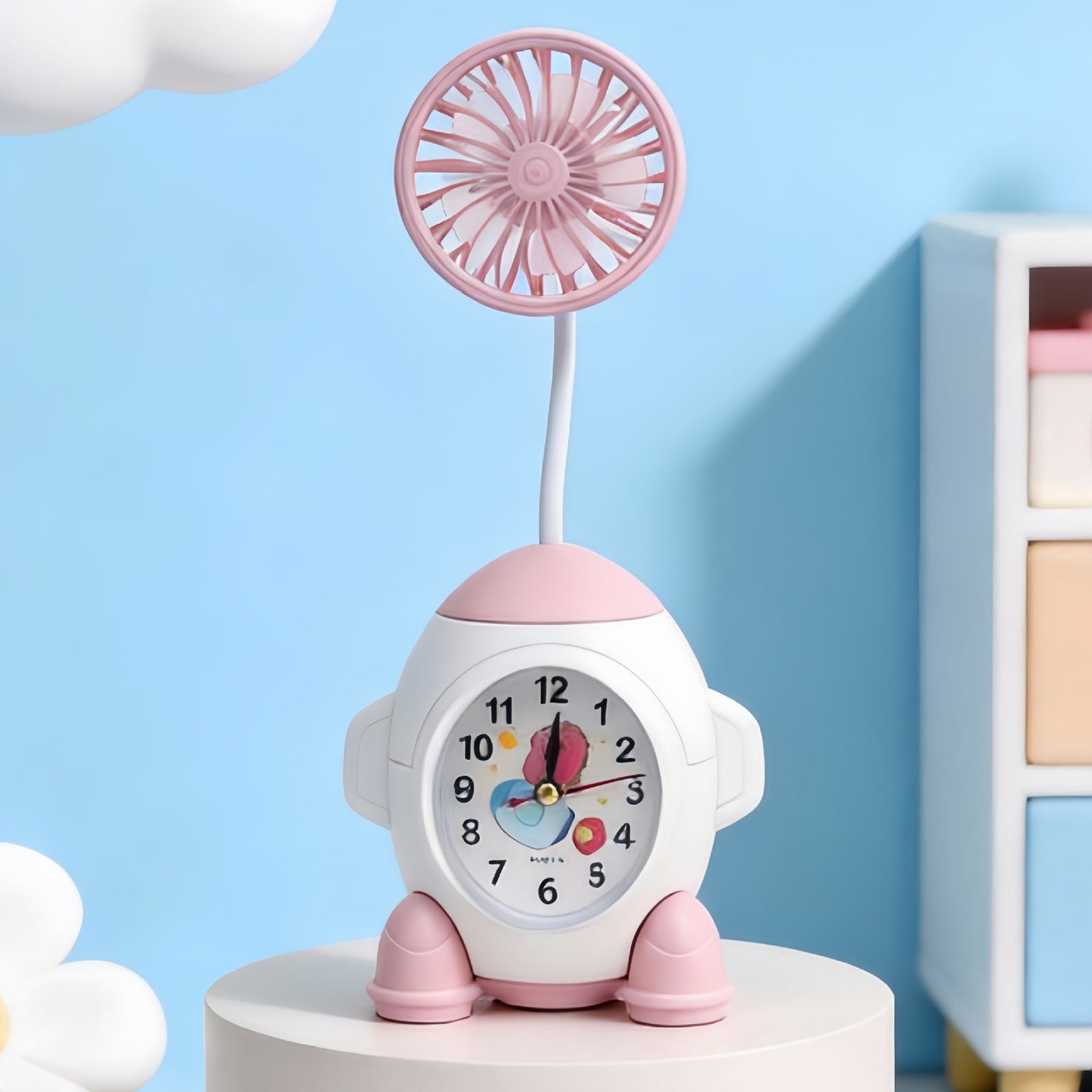 Damen multifunktionale Tischuhr mit integriertem Ventilator Brehn