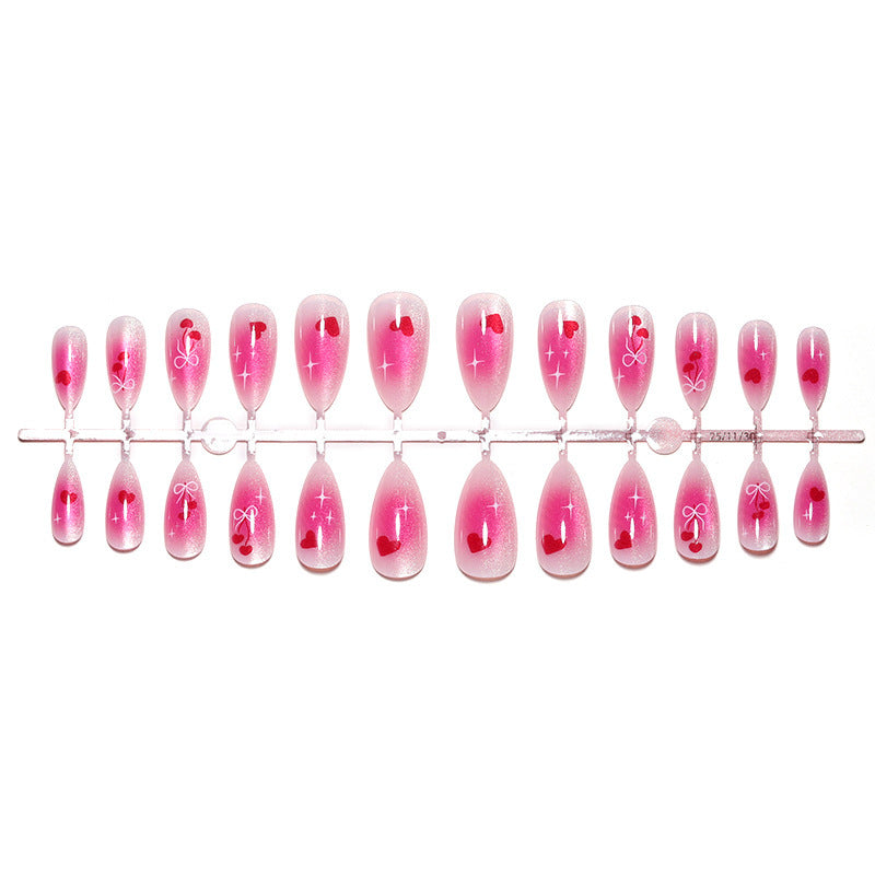 Herz-Themen Gradient Press-On Nagelkunst