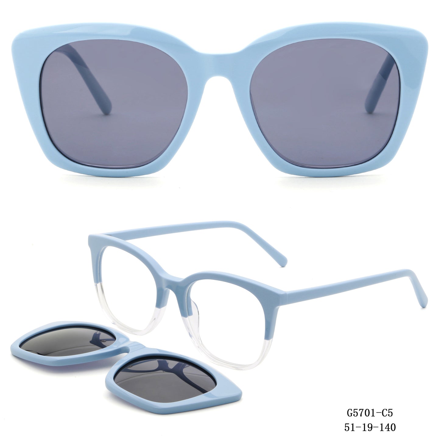 Damen Retro-inspirierte Sonnenbrille mit abnehmbaren Gläsern Brehn