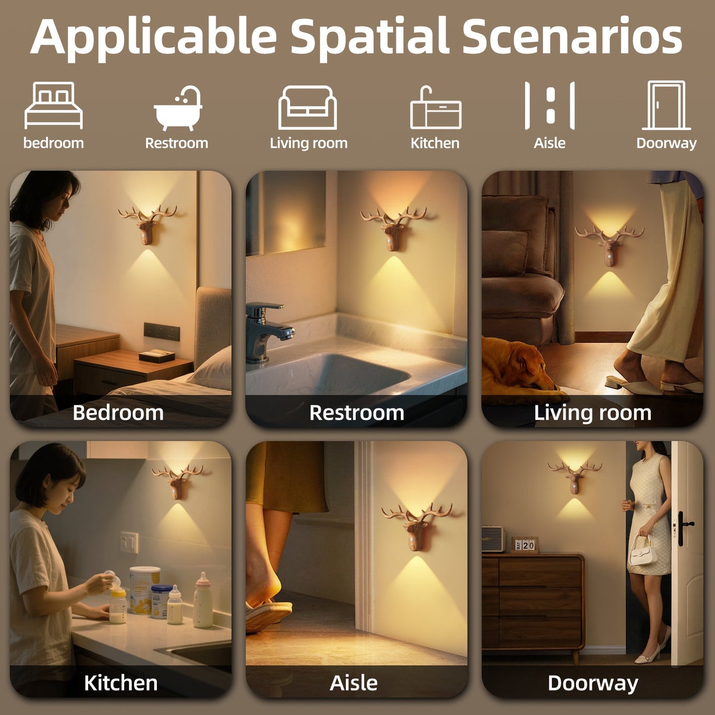 Neue LED Bewegungsmelder Nachttisch Wandlampe Wiederaufladbare Magnetische Kabellose Schlafzimmer Wandlicht