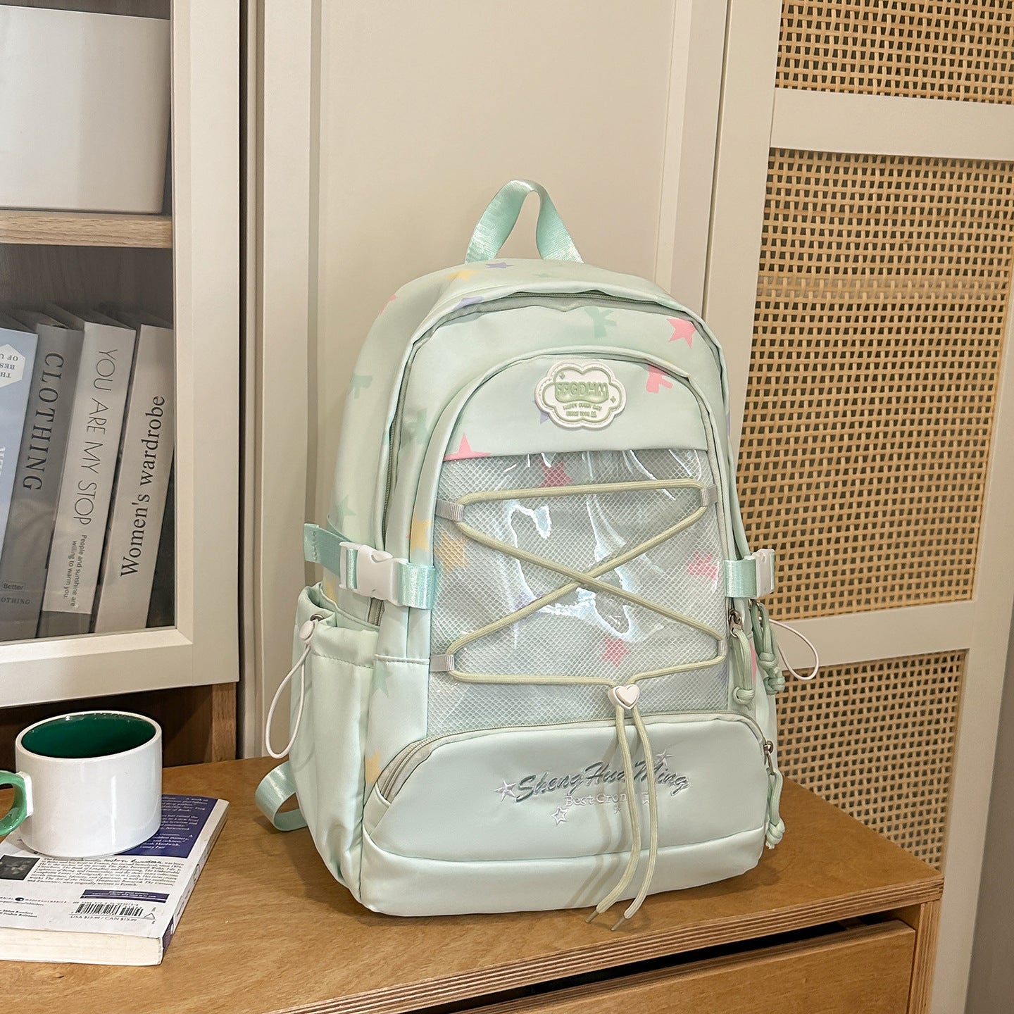 Stylische Stern-Bestickte Rucksack Brehn